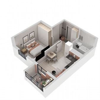 Продажа однокомнатной квартиры, 36.3 м², этаж 20 из 21. Фото 1