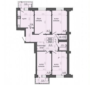Продать четырехкомнатную квартиру, 99.9 м², этаж 7 из 9. Фото 1