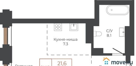 Продается однокомнатная квартира, 43.7 м², этаж 18 из 27. Фото 1