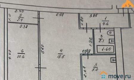 Продаем двухкомнатную квартиру, 44 м², этаж 4 из 5. Фото 1