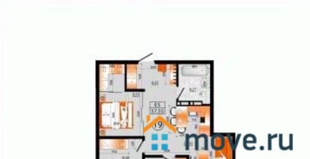 Продаю двухкомнатную квартиру, 57.55 м², этаж 4 из 7. Фото 1