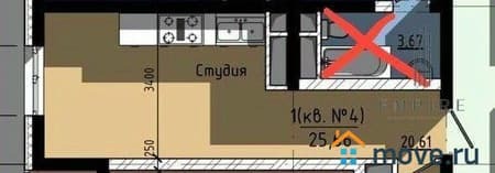 Продать однокомнатную квартиру, 26.6 м², этаж 15 из 27. Фото 1