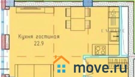 Продаю однокомнатную квартиру, 45.07 м², этаж 5 из 18. Фото 1