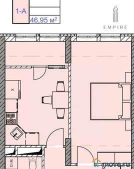 Продам двухкомнатную квартиру, 46.95 м², этаж 10 из 20. Фото 1