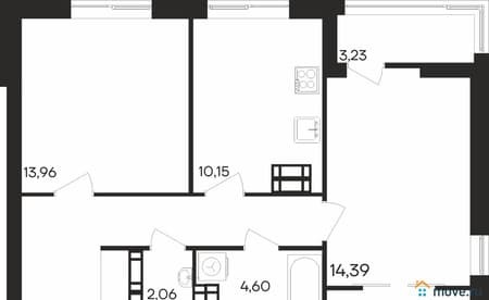 2-комн. квартира, 63.01 м²
