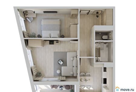Продаем двухкомнатную квартиру, 52.45 м², этаж 4 из 16. Фото 1