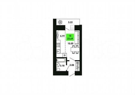 Продам студию, 23.7 м², этаж 2 из 15. Фото 1