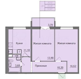 Продам однокомнатную квартиру, 57.5 м², этаж 11 из 14. Фото 1