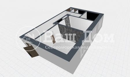 2-комн. квартира, 57.6 м²