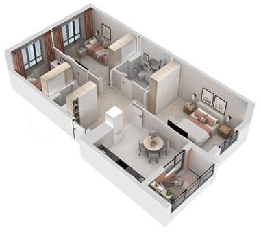 Продам трехкомнатную квартиру, 64.6 м², этаж 9 из 21. Фото 1