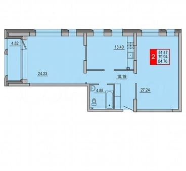 Продается двухкомнатная квартира, 84.8 м², этаж 6 из 8. Фото 4