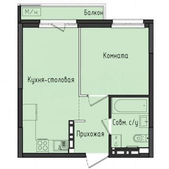 Продам однокомнатную квартиру, 32.6 м², этаж 10 из 11. Фото 1