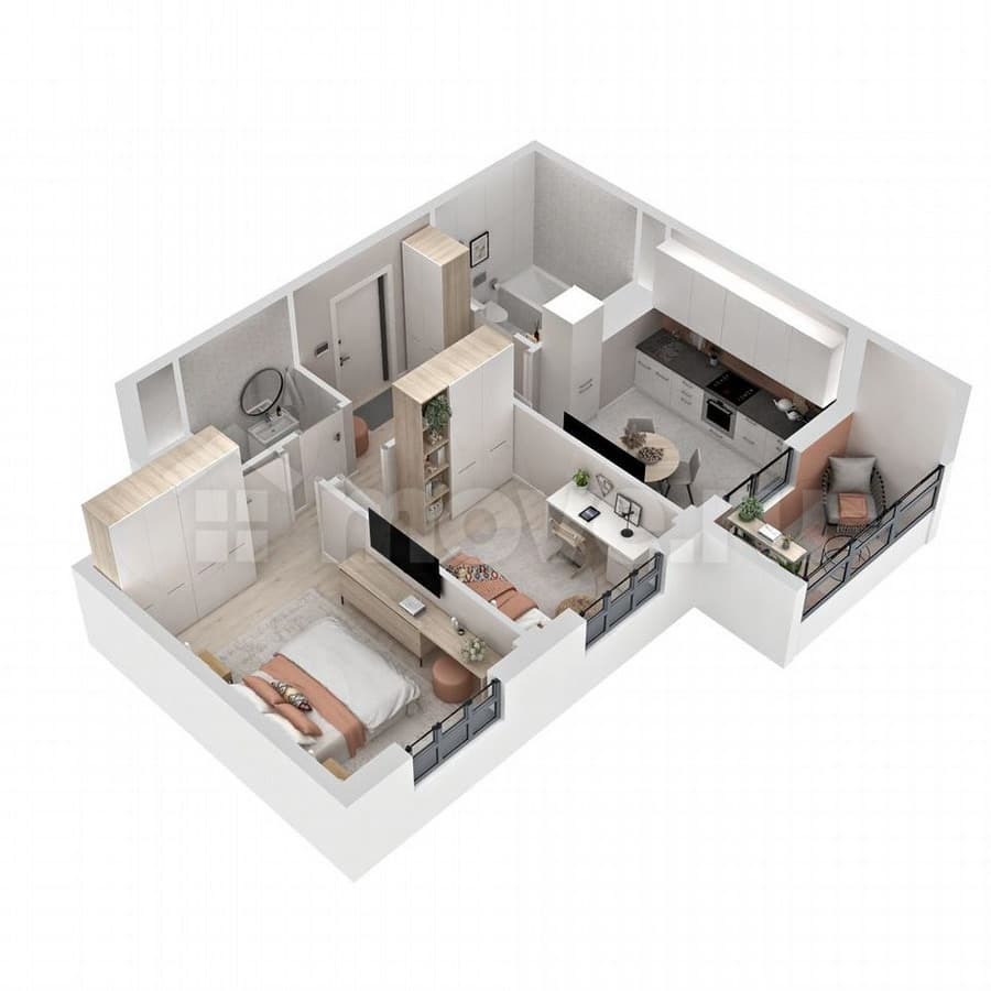 2-комн. квартира, 50.5 м²