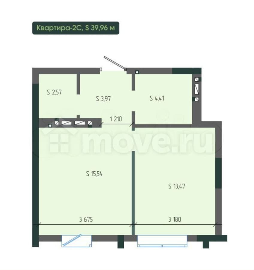 2-комн. квартира, 40 м²
