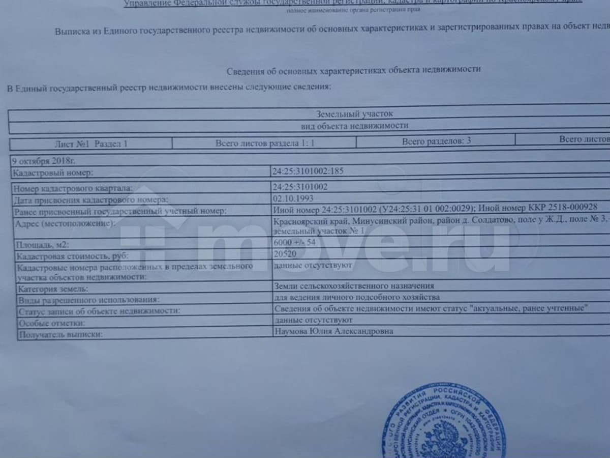 земля с/х назначения, 0.6 га