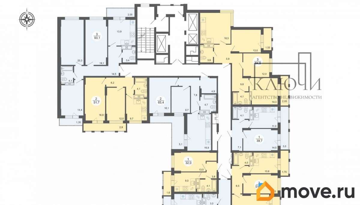 2-комн. квартира, 65.6 м²