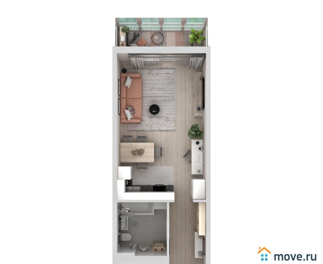 1-комн. квартира, 42.9 м²