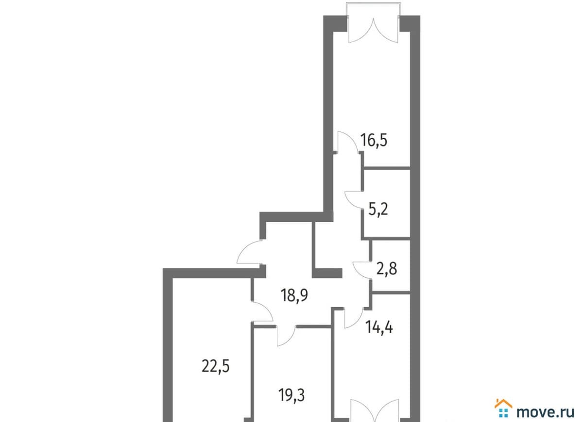 3-комн. квартира, 101.3 м²