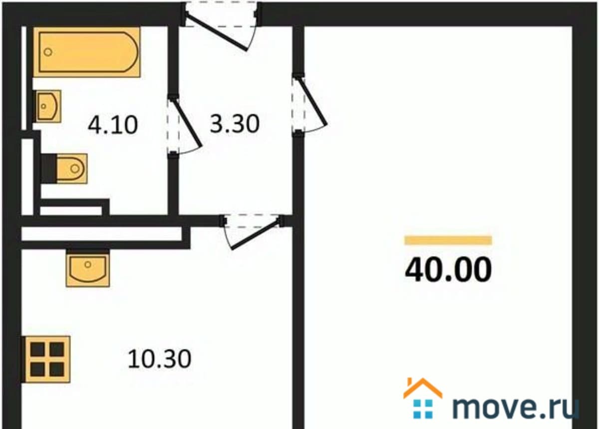 1-комн. квартира, 40 м²
