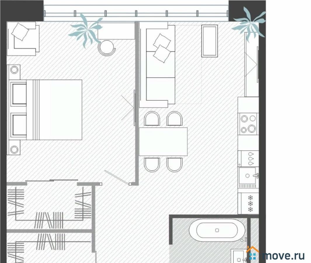 2-комн. квартира, 53.62 м²