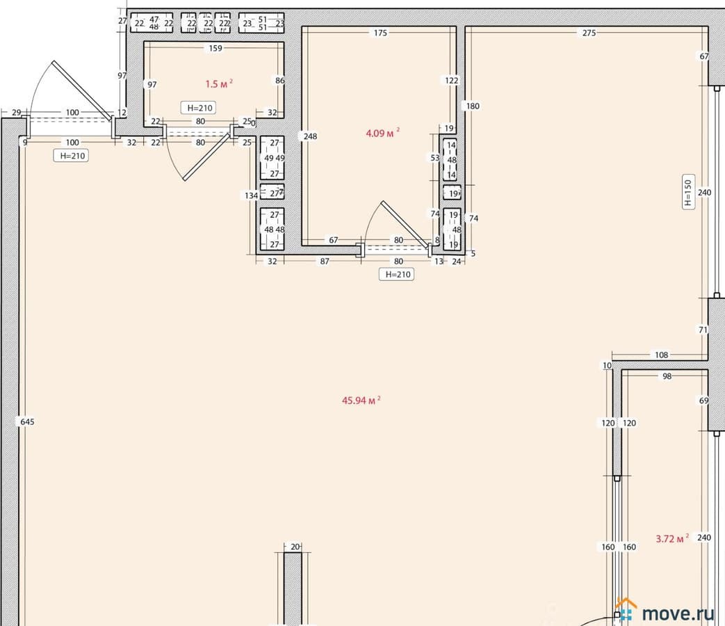 2-комн. квартира, 53.2 м²