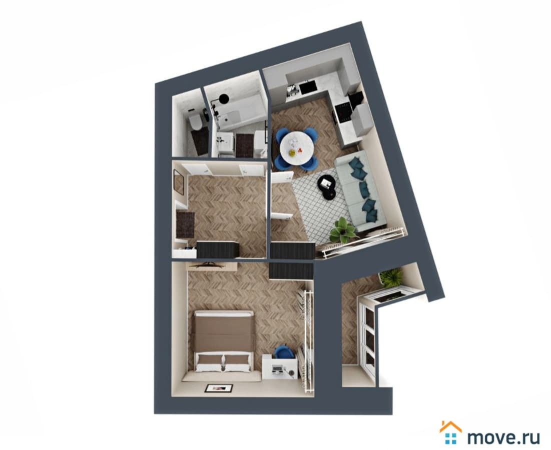 1-комн. квартира, 51 м²