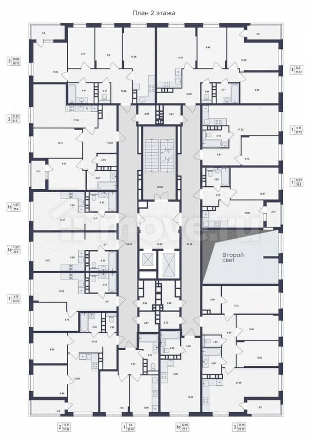 1-комн. квартира, 25.1 м²
