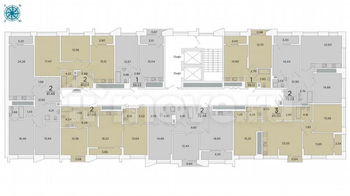 2-комн. квартира, 67 м²