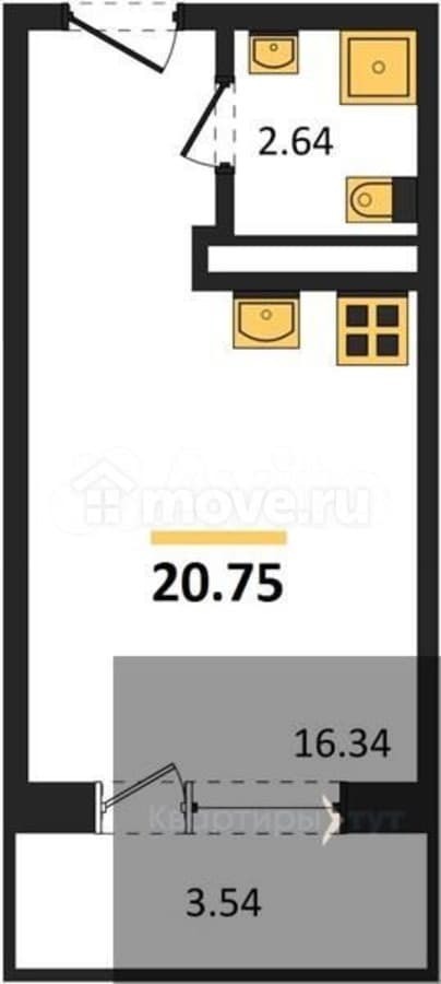 студия, 20.8 м²