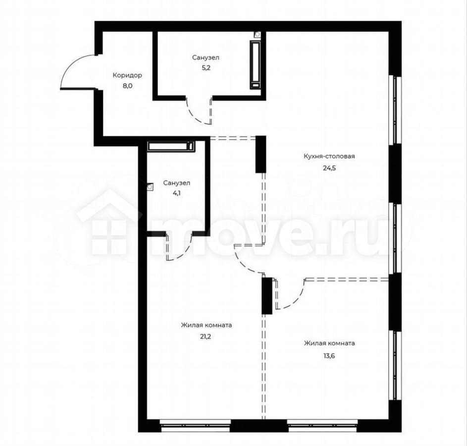 студия, 76.3 м²