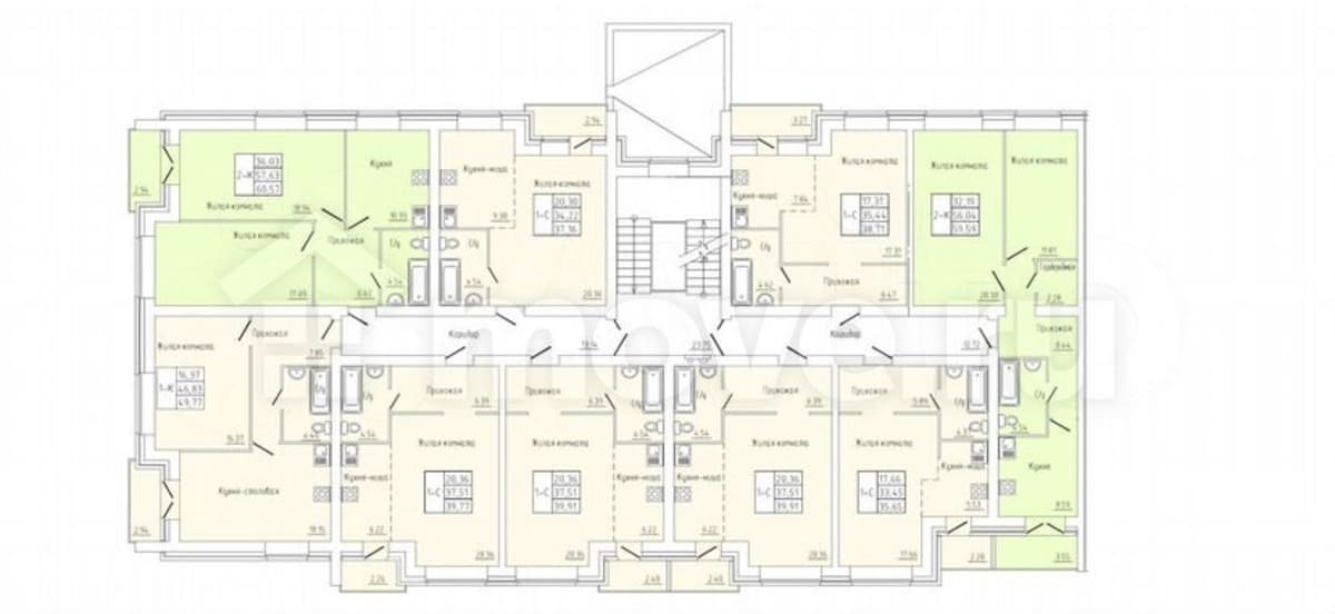 1-комн. квартира, 38.7 м²