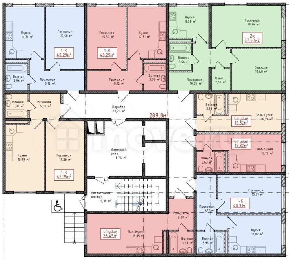 2-комн. квартира, 57 м²