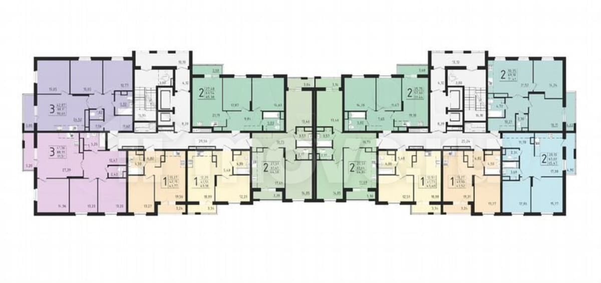 2-комн. квартира, 64.6 м²