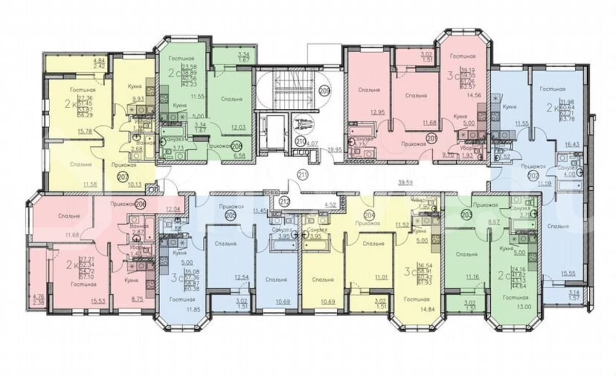 студия, 62.6 м²