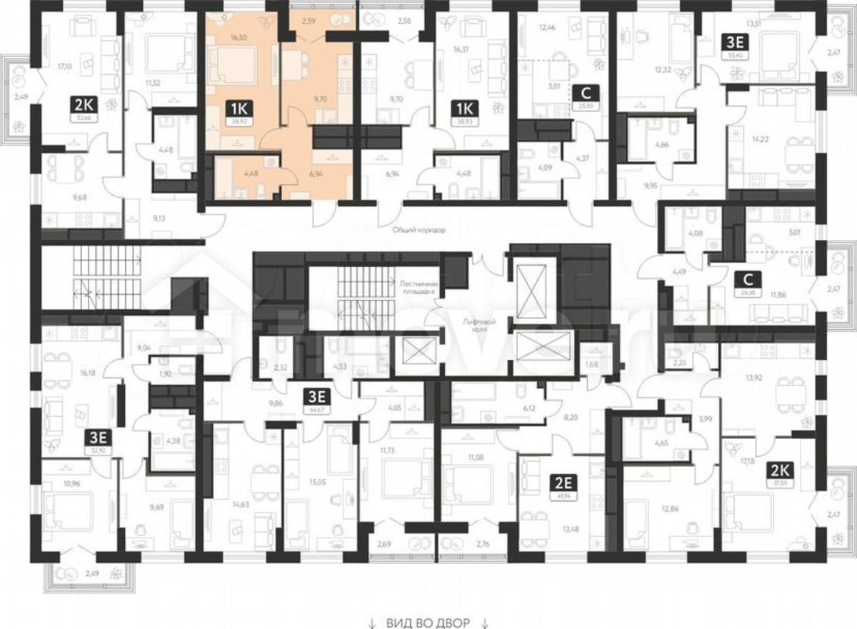 1-комн. квартира, 38.9 м²